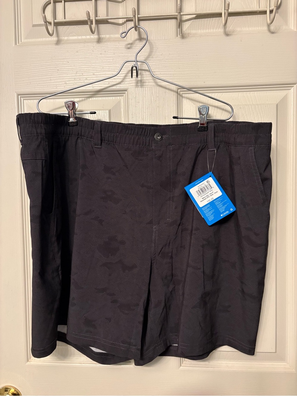 NWT Mens Columbia PFG Uncharted Shorts 6" Unlined Charcoal Print Size XXL $55